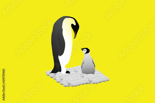 two penguins art in illustrator .