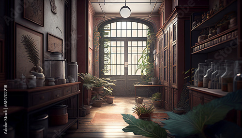 Wallpaper Mural Examine the digital pictures of biology halls, Generative AI Torontodigital.ca