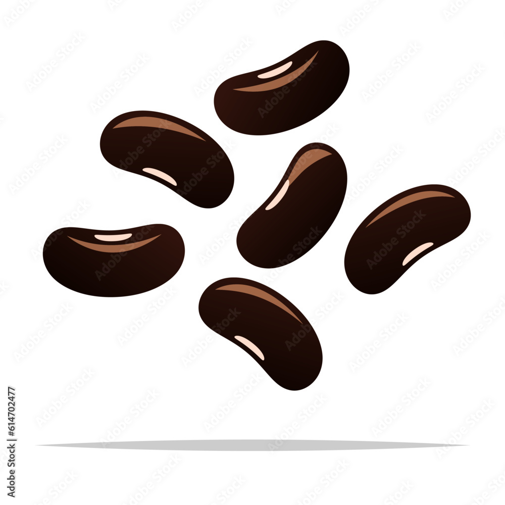 Black beans vector isolated illustration Black beans vector isolated illustration