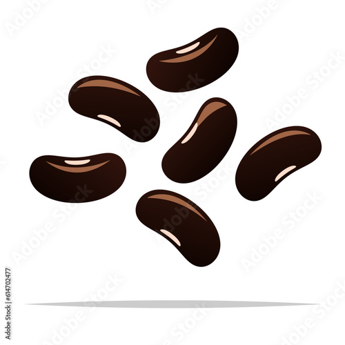 Black beans vector isolated illustration