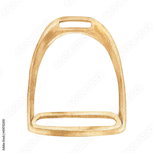 Papier peint Watercolor illustrations of golden stirrup, isolated