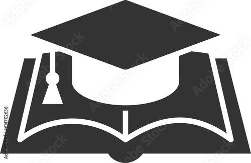 Education icon vector illustartion. College cap or graduate hat symbol. Student degree sign.
