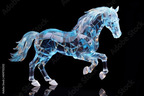 Exquisite Crystal Horse Elegance and Grace  Generative Ai