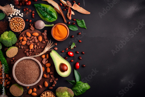 Wallpaper Mural generative ai illustration of vegan food, dishes Torontodigital.ca