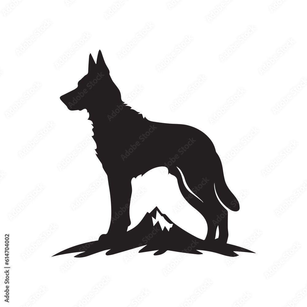 Black and white dog with vector illustration Black and white dog with vector illustration