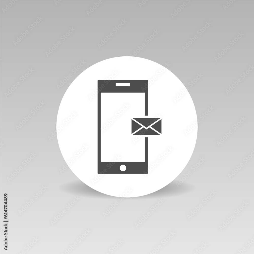 Message icon on smartphone screen vector icon Message icon on smartphone screen vector icon