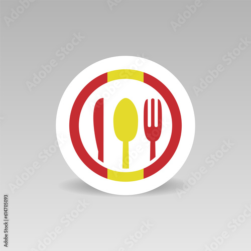Spanish food vector icon Spoon fork and knife
