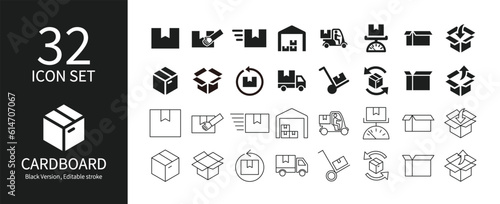 Icon set related to luggage and transportation