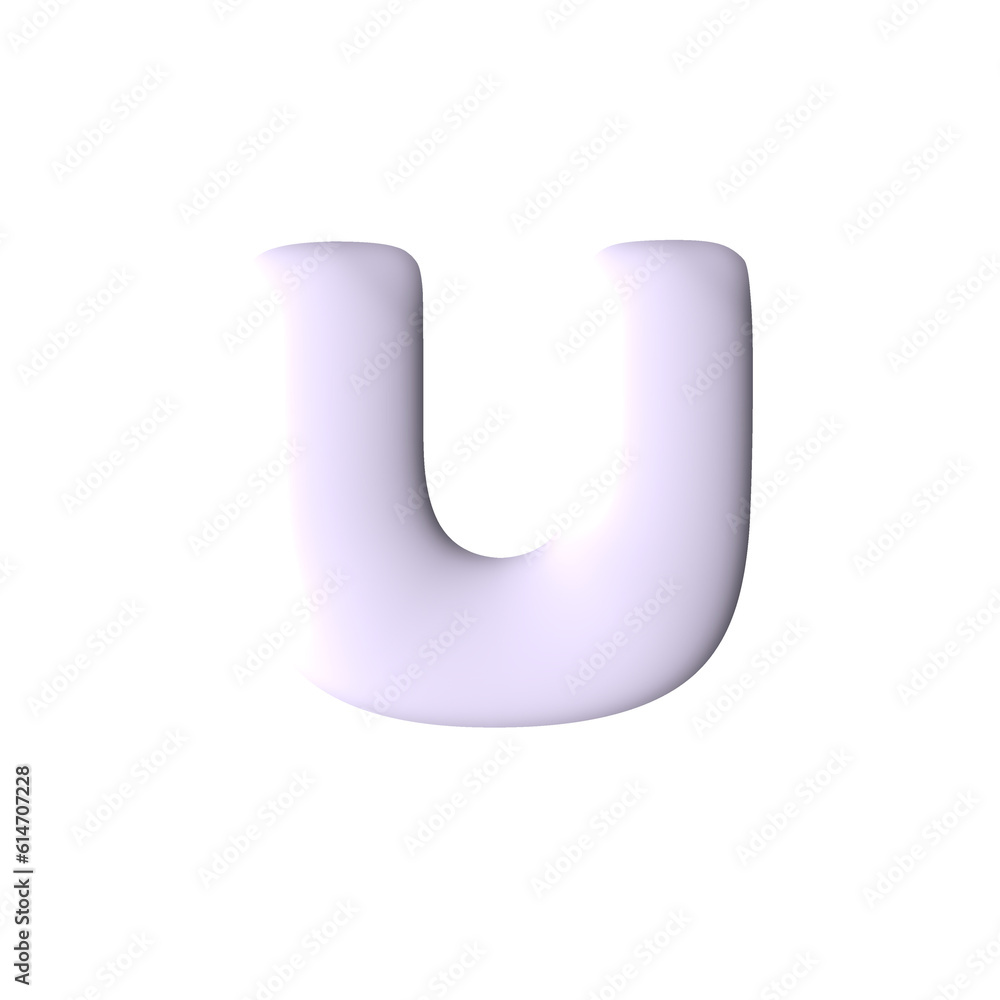3d letter English alphabet U 3d letter English alphabet U