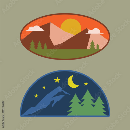 Outdoor Hill And Mountain Badges Logo (ID: 614707697)