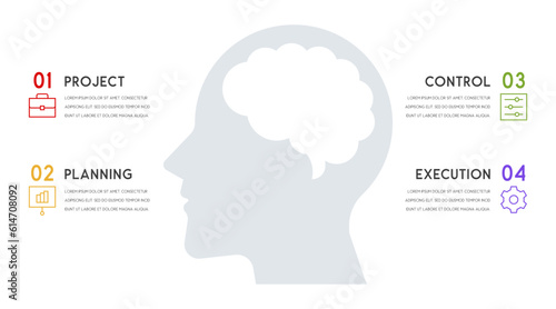 Vector human head and other elements for infographics