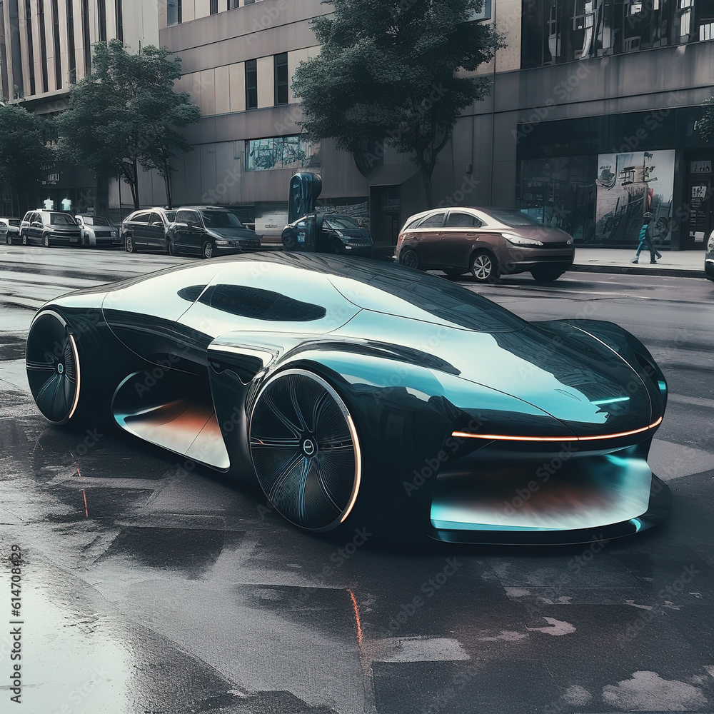 Fototapeta premium an electric car of the future Generative AI