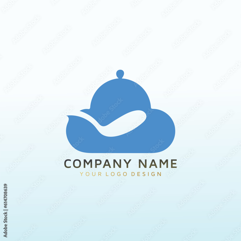 cloud restaurant vector logo design cloud restaurant vector logo design
