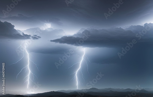 Lightning storm. Ai generated technology