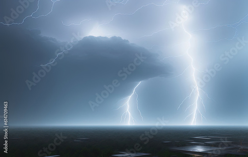 Lightning storm. Ai generated technology © inteamvideo