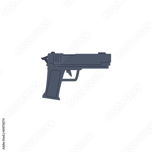 Gun weapon, cartoon flat vector illustration isolated on white background.