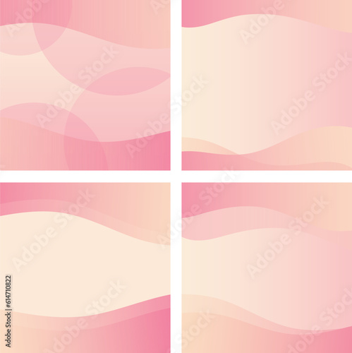 Set of gradient pastel pink frames, banners, backgrounds, presentation, wallpapers, backdrops, social media posts, poster, print, ads, template, etc.