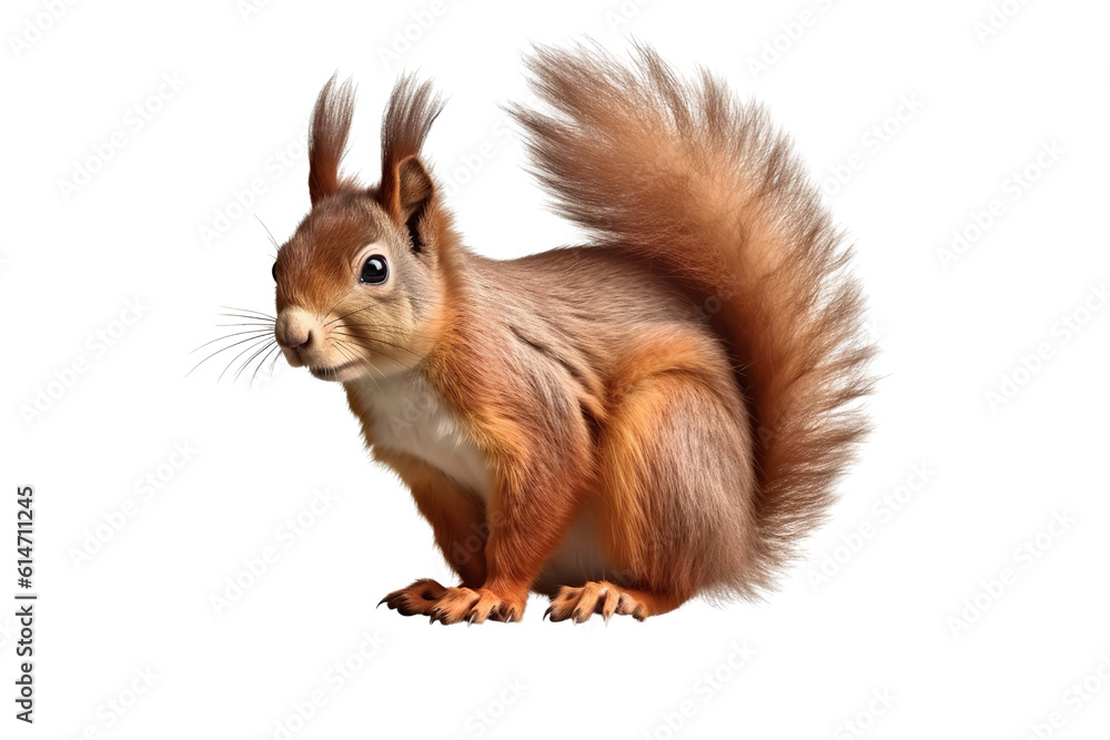 close-up squirrel isolated on transparent background generative AI. close-up squirrel isolated on transparent background generative AI.