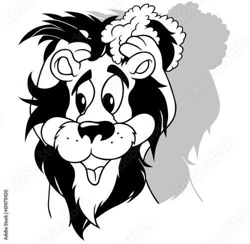 Drawing of a Lion with a Bl...