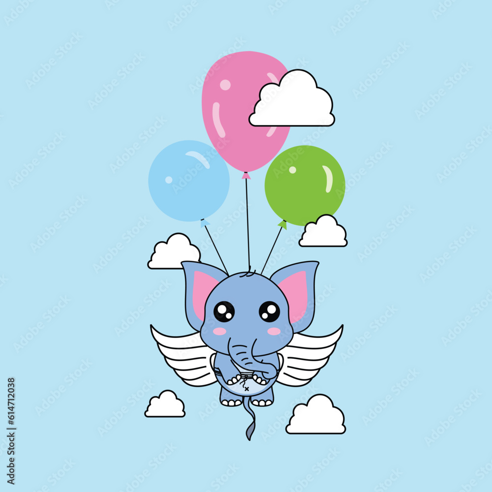 adorable Kawaii Elephant Vector Design, a delightful addition to your creative projects. Eps 10 adorable Kawaii Elephant Vector Design, a delightful addition to your creative projects. Eps 10