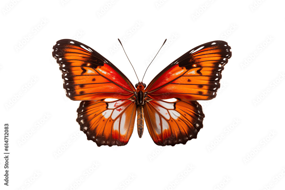 Fototapeta premium Close-up butterfly isolated on transparent background generative AI.