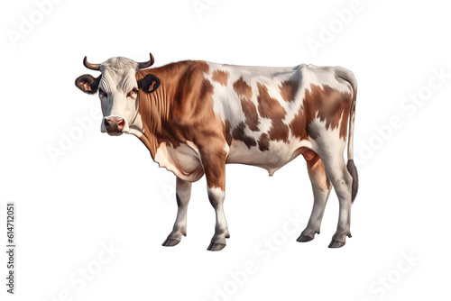 close up cattle isolated on transparent background generative AI.