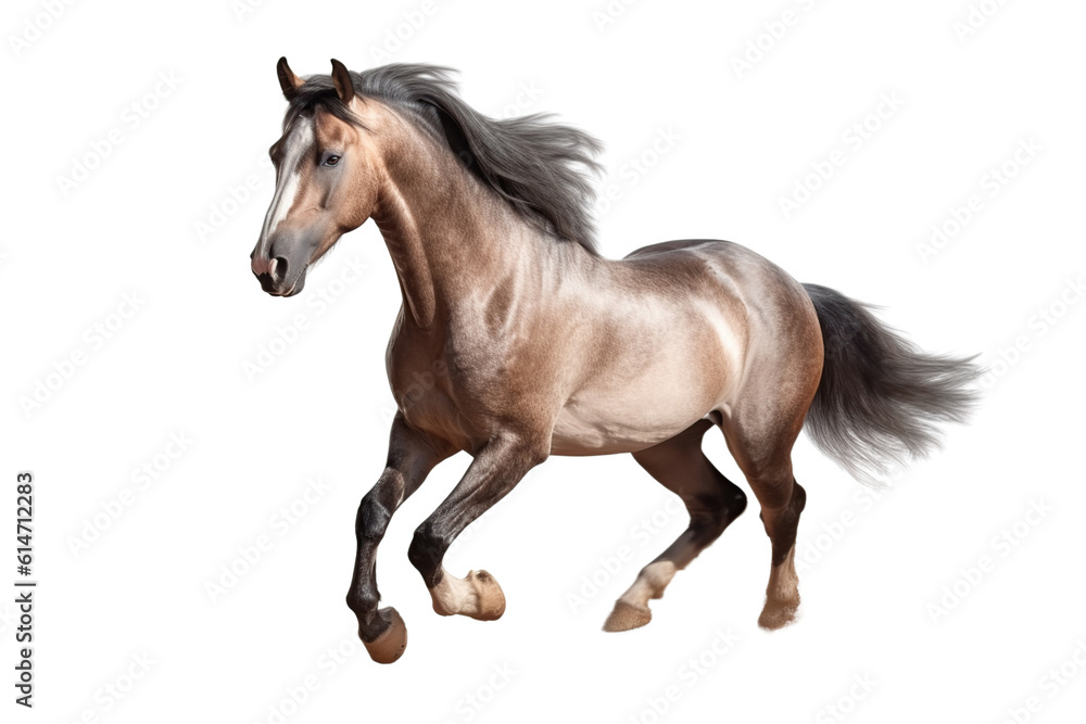 Close up horse isolated on transparent background generative AI. Close up horse isolated on transparent background generative AI.