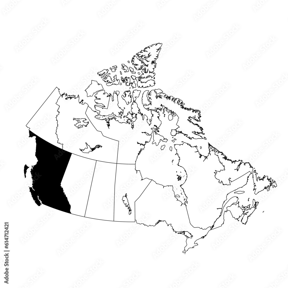 Vector map of the province of British Columbia highlighted highlighted ...
