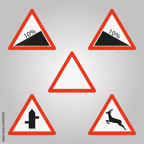 set of warning signs