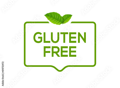 Gluten free logo icon. Vector gluten diet allergy symbol plant label icon.