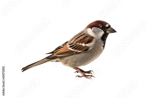 close up sparrow isolated on transparent background generative Ai. © MrNobody