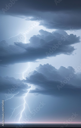 Lightning storm. Ai generated technology