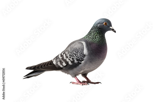pigeon isolated on white background generative AI.
