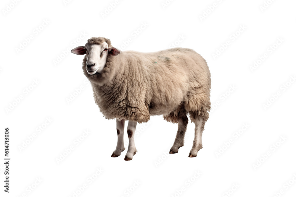 Fototapeta premium sheep isolated on white background generative Ai.