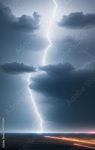 Lightning storm. Ai generated technology