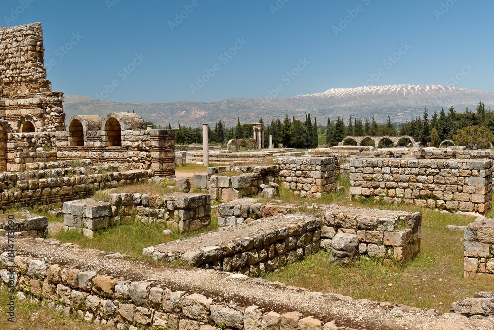 Anjar city was founded in the 8th century. Since 1984, the ruins of the Umayyad settlement of Anjar have been inscribed of the UNESCO World Heritage List. Lebanon.