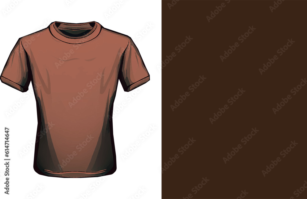 Unique dark red blank t shirt mockup design template . Blank t shirt