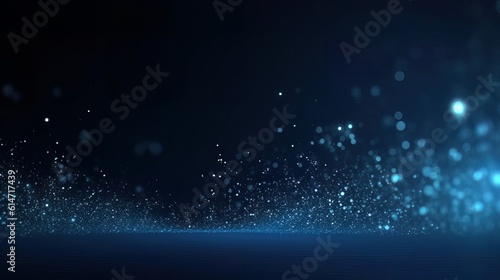 Dark blue and glow particle abstract background. photo