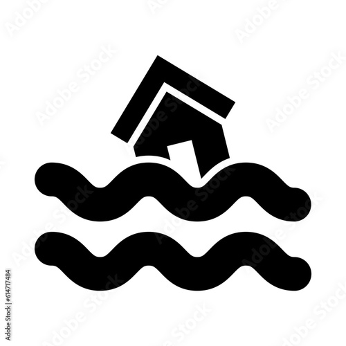 Flood Symbol Glyph Icon Design photo