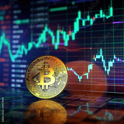 Illustration of bitcoin,  AI Generated