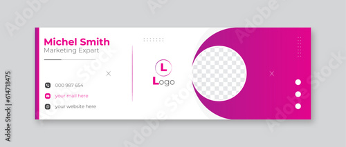 Modern email signature design vector template.