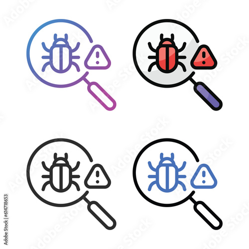 Bug detector icon design in four variation color