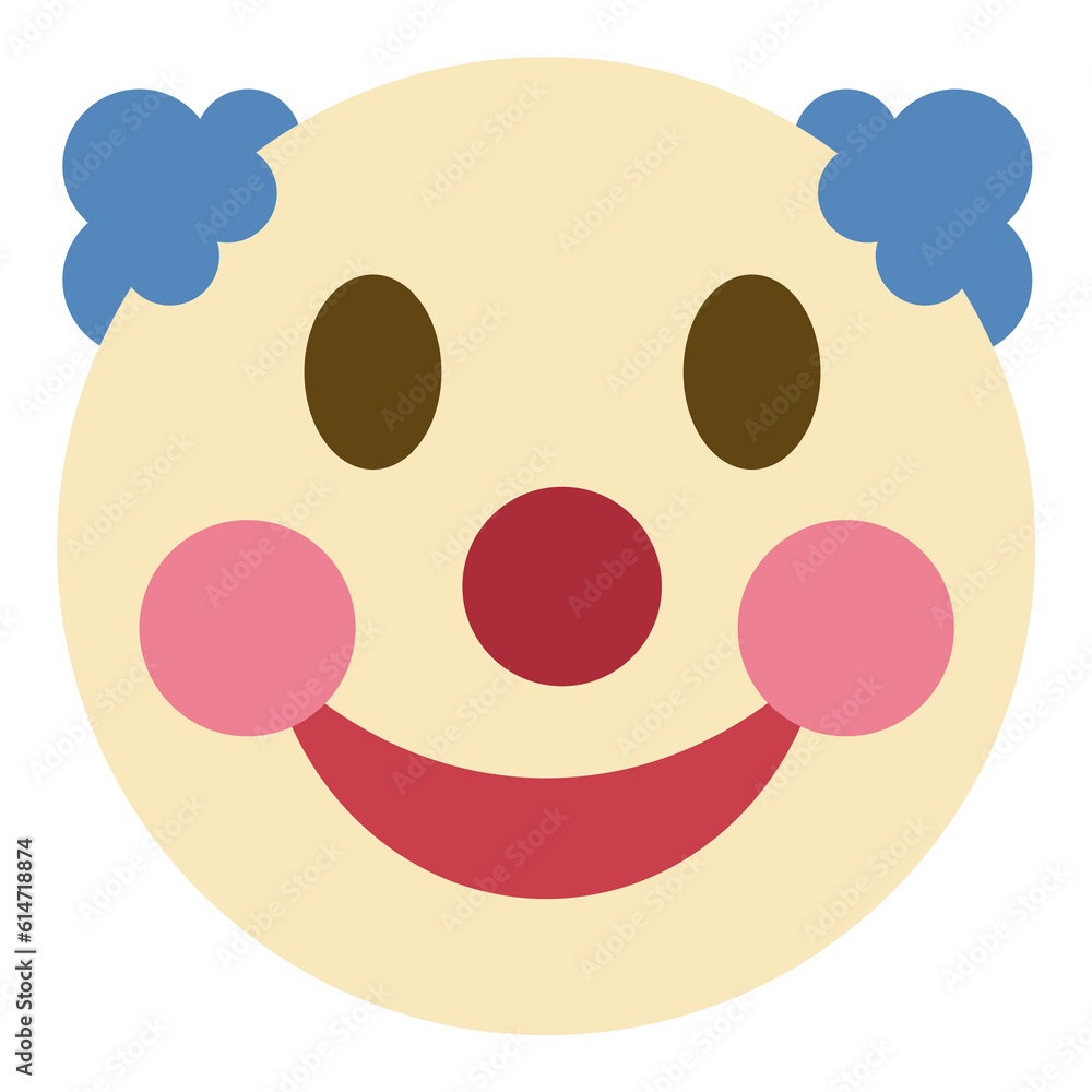 Fototapeta premium Top quality emoticon. Circus clown emoji. Emoticon with red nose, funny face. emoticon. Popular element.