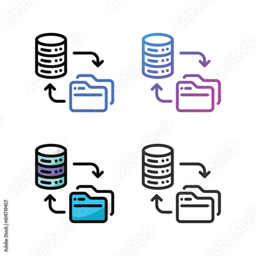 Backup icon design in four variation color