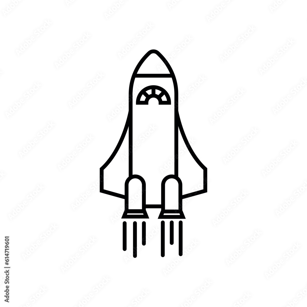 Rocket line icon, logo vector Rocket line icon, logo vector