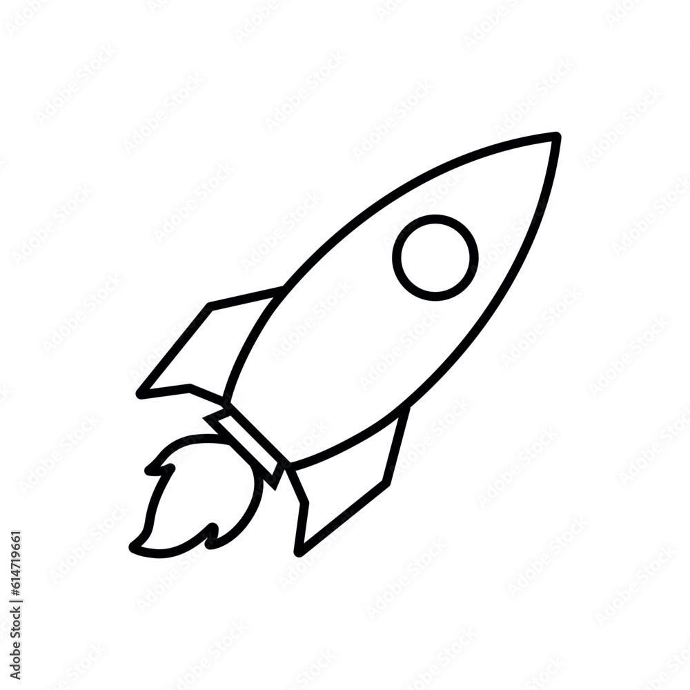 Rocket line icon, logo vector Rocket line icon, logo vector