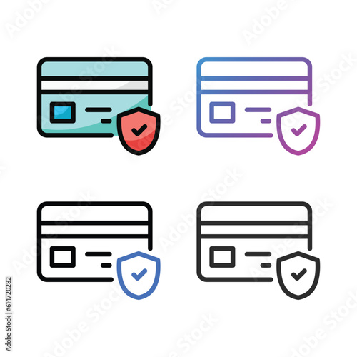 Credit card security icon design in four variation color