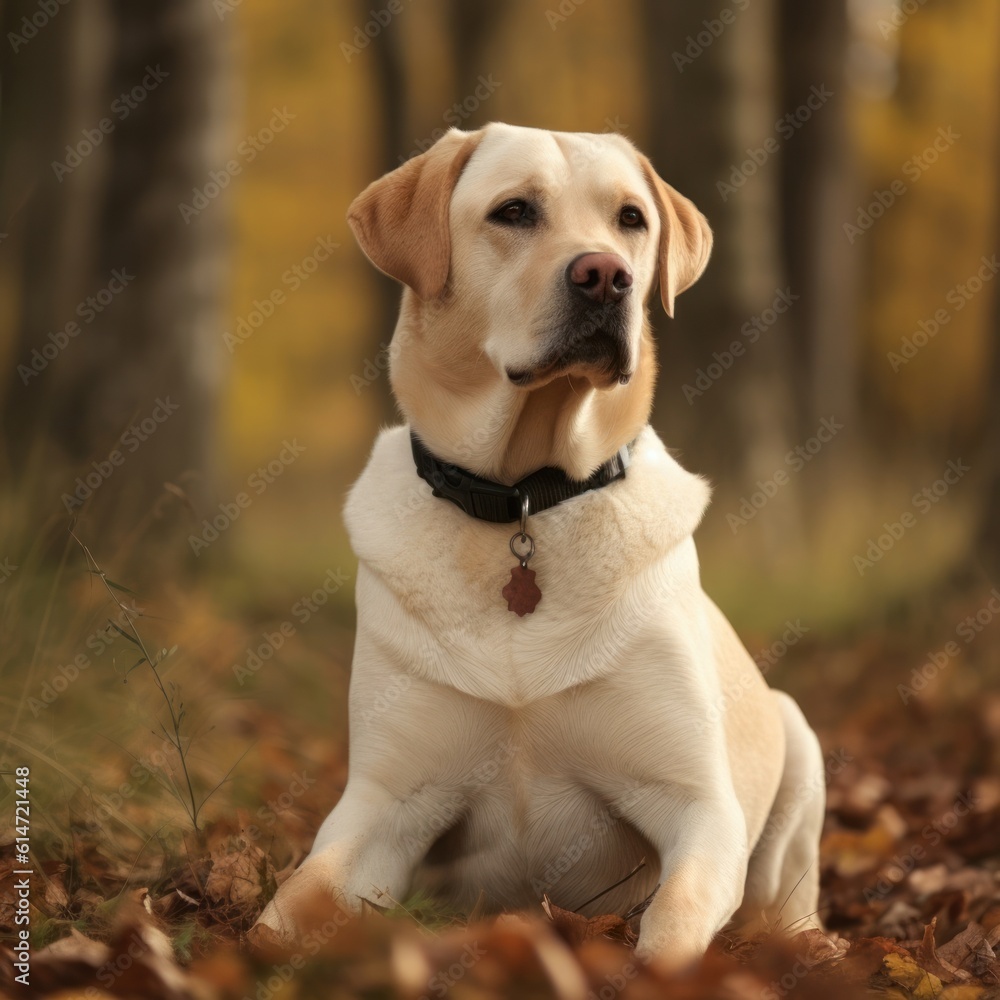 Portrait of a dog of the Labrador Retriever breed close-up, generative ai Portrait of a dog of the Labrador Retriever breed close-up, generative ai