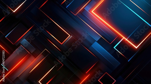 Abstract tech lines background. futuristic abstract shapes technology, Application cover and web site design, Generative AI illustration