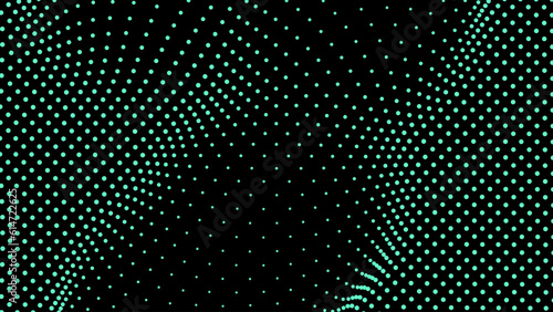 Dome-shaped protrusion part seine by stretching mesh for the illusion three-dimensional deformation of the surface. Screen media video trippy. Mesh LCD display. Scale size different hole space.